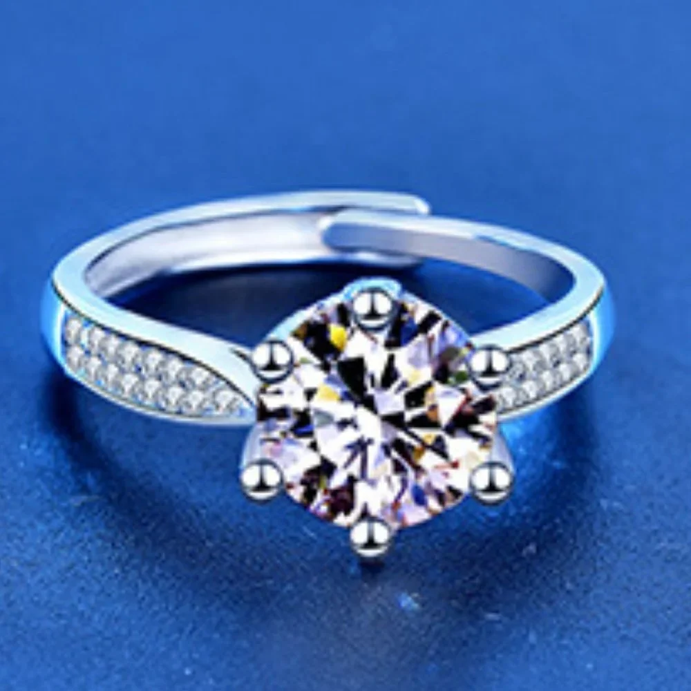 Certified 2ct. t.w. Diamond Moissanite Solitaire Engagement Ring NEW J - Picture 3 of 8